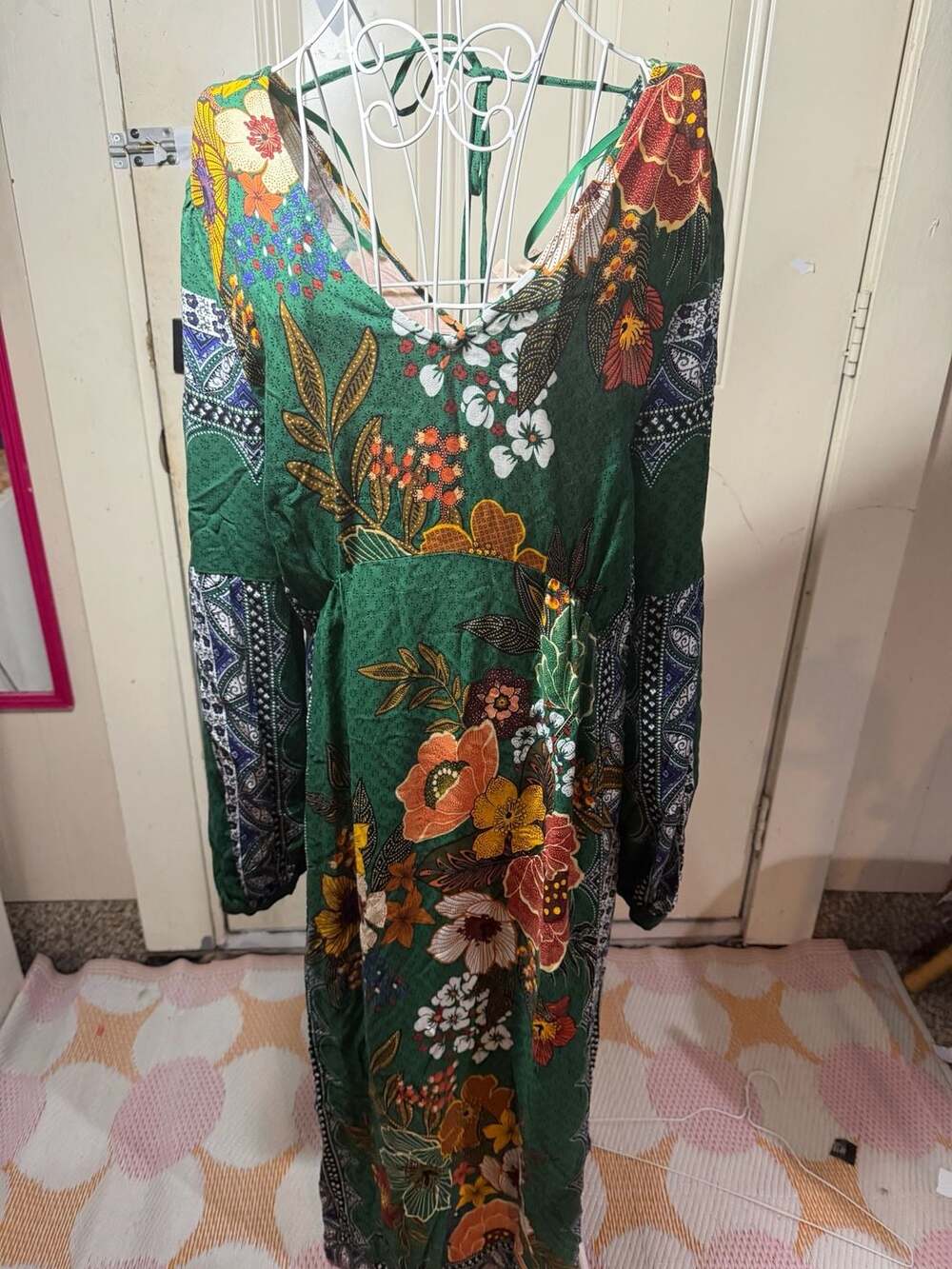 Philosophy Republic Clothing Green Floral Long Sleeve Maxi Dress Size 12